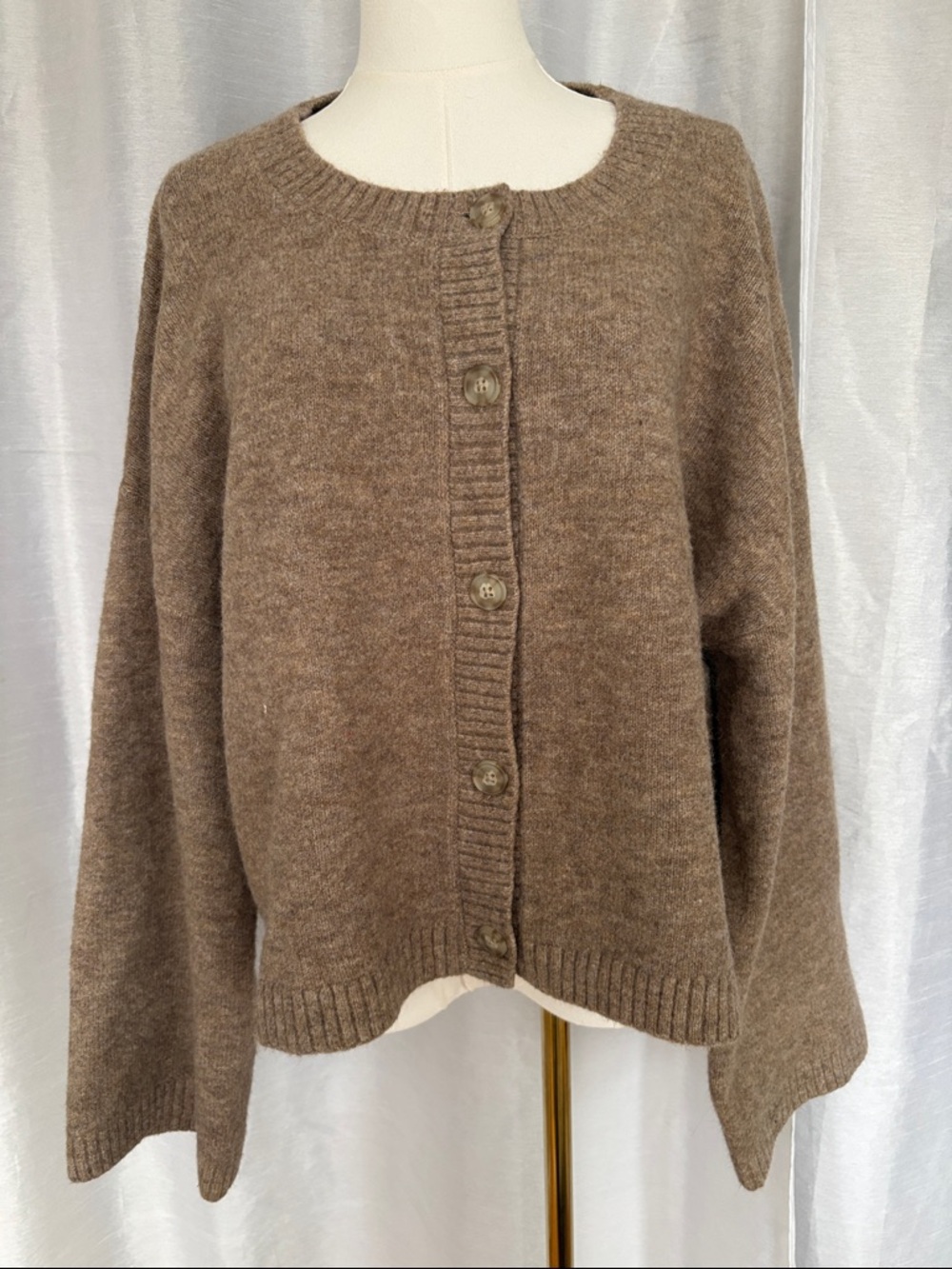 Reitmans Taupe Relaxed V-Neck Button Cardigan - Picture 2 of 7